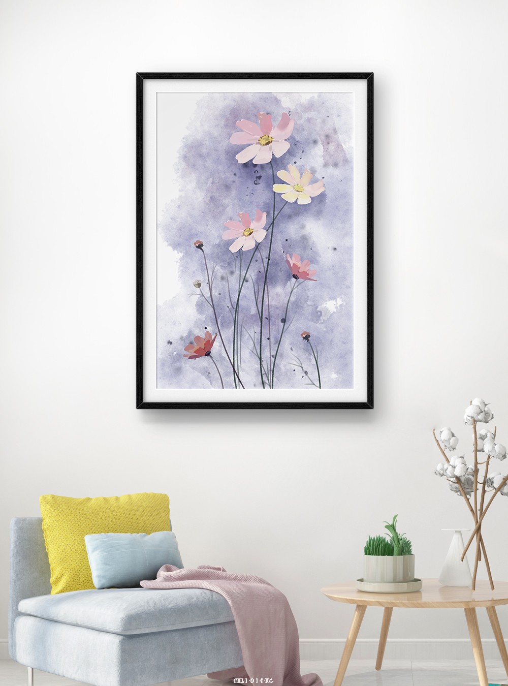 Hoa lá tranh vẽ CHL1-014-KG